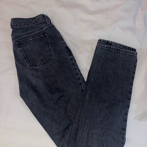 Abercrombie & Fitch Curve Love Charcoal Women's Straight Leg Jeans